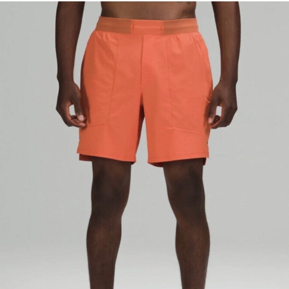 Lululemon Men's Orange Athletic Shorts - Picture 2 of 8